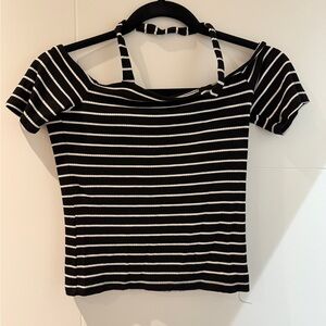 American Eagle Soft & Sexy Rib Off Shoulder Halter Top